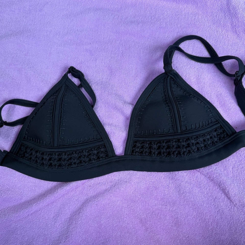 Triangl Swimwear Black Crochet Bralette